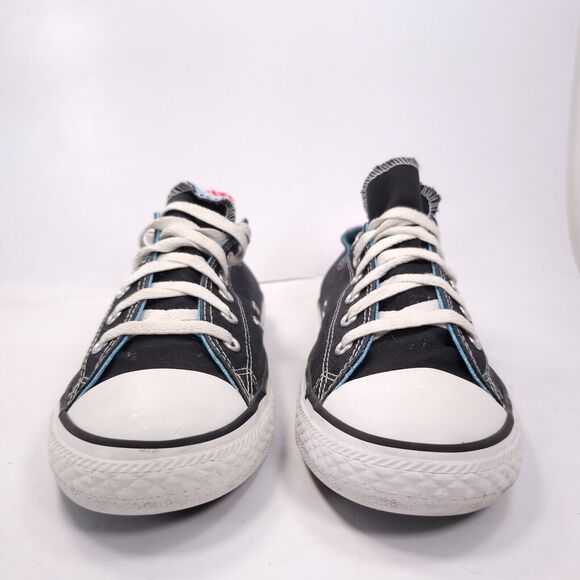 Converse All Star Low Lace Up Shoe Youth Girls Size 6 637308F Black Pink White - Picture 2 of 9